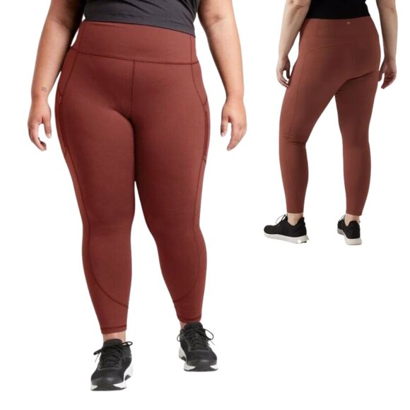 Athleta Rainier Tight, Cinnamon / Mahogany 2X - Fall, Yoga, High-Rise Legging - Picture 1 of 10